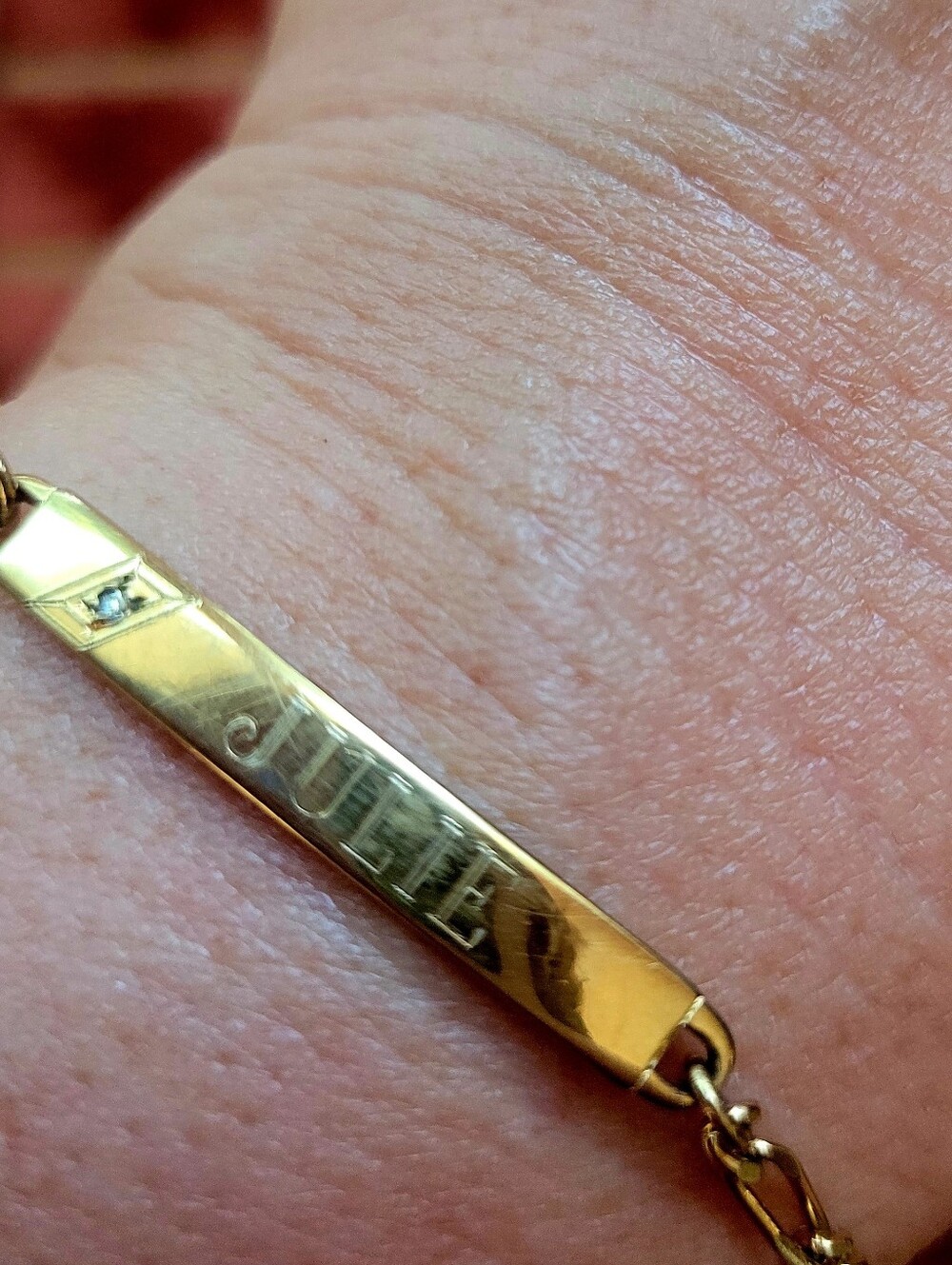 Vintage JULIE ID Bracelet w/tiny Diamond